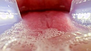 Rebel Rhyder plays with frozen cum