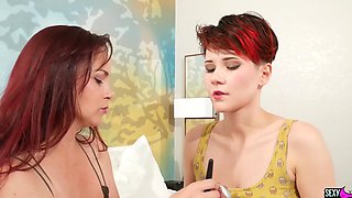 The beautiful Bella Rossi has a rough lesbian sex with Adalind Gray using a strapon.