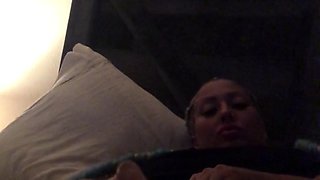 Cumshot amateur MILF suck and jerks dude in the bedroom