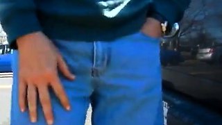 Big-Cock Daddy Stroking Outdoors