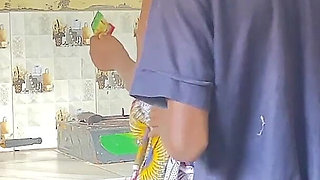 I Fuck My House Help in the Kitchen While She Was Trying to Cock Because My Wife Is Not Around