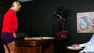 Upskirt student voyeur teasing teacher