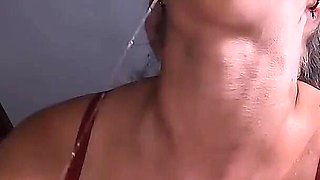 Very wet and sloppy blowjob with very rough deepthroat