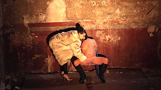 On a Chair with Smoking and Nipple Play