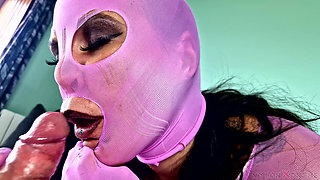 POV Katy Kat Pink Nylon Encasement Blowjob
