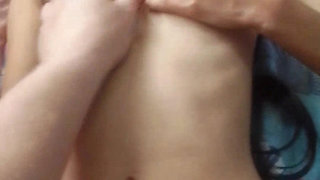 Step stand & mutual masterbate infront of stepdaughter , rubs pussy and step daddy finger her small  pussy & teen girl show ass