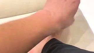 Foot fetish slut cumshot