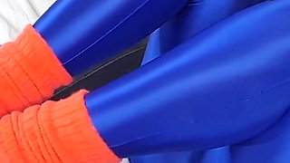Monika Juicy Blue Zentai Workout Fitness