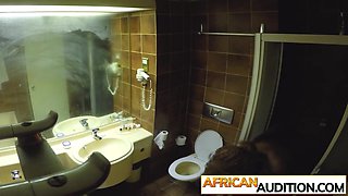 Cure curly African nailed from the back