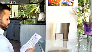 Asian Nanny Massages Bosses Cock With Her Wet Pussy