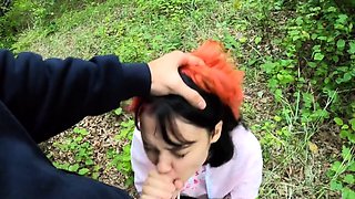 Busty Teen Babe Performs in the Woods