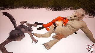 Unshaved woman enjoys outdoor action with a big dick in wild life sex