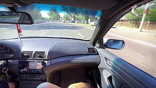Beautiful Brunette with Big Ass Sucks and Fucks Doggystyle in Park, for a Car Ride