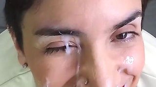 Blowjob and Facial on a Physio Ball