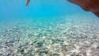 Nude Girl at the Beach and Underwater