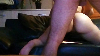 Young blonde ATM gets her ass the couch