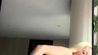 Blonde tight pussy babe solo toy fun in glamour masturbation