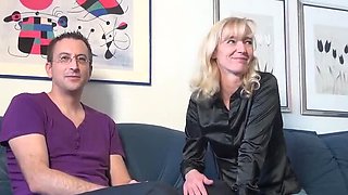 Hot Blonde Colleague Threesome - Amateur Swinger Sex with Cum on Tits