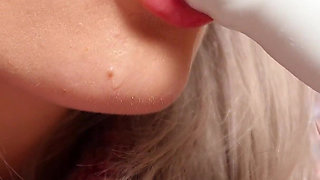 A Nymph in a Sweater Expands Her Holes by Inserting a Vibrator - Blowjob and Female Orgasm!