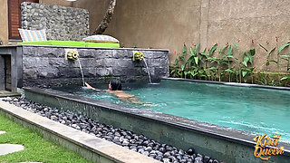 Kira Queen's Massive Tits Bounce As She Orgasms By The Pool!