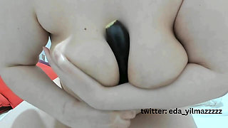 Cumshot- Pussy Juice- Eggplant Breast Fuck- Big Tits- Turkish MILF- Turkish Disclosure