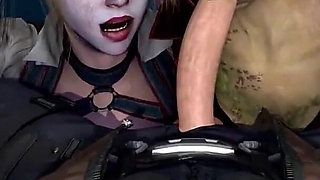 Harley Quinn and Ivy Deepthroating a Naughty Fucking Cock
