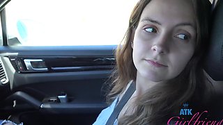 Serena Hill and her lover have sex in a car.