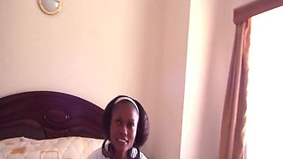 Amateur Skinny Black MILF Stretched Wide