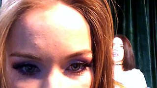 Violet lovely amateur redhead woman toying