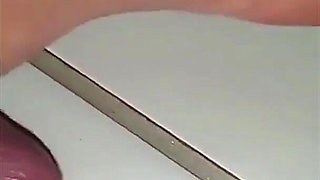 Footjob on Barefoot and Orange Flip Flops Until Cum