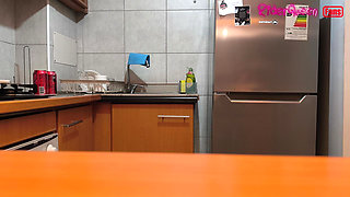 Sexy Hot Stepmom, Only Fans in Slow Motion, in the Kitchen