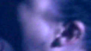 Slut blows long cock at night and gets her face covered with cum