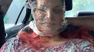 Plastic Wrap Breathplay in Car Outdoor