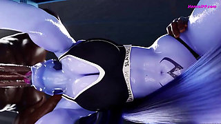 Widowmaker's Locker Room Roast - She Try Two Monster Cocks In Threesome