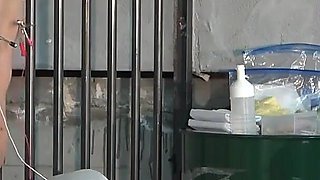 Anal Dildo Fixed, Electric Shocks to Nipples and Dick, Repeated Beatings with a Cane, by Mistress to Slave Butler Discipline