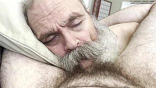 Daddy Bear Nurses Cock, Gets Cumstache Reward