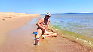 Stepson is my personal slut on the beach