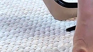Nylon Feet on Carpet up Close