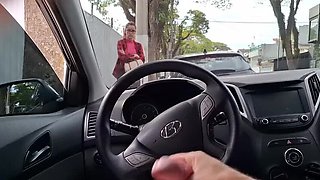 Naughty Teen Latina Gives Risky Handjob in Car - Petite Redhead Amateur