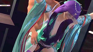 Hot animated scene featuring big natural tits and mature cartoon characters getting down and dirty