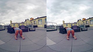 Brunette Hottie Toys Outdoors - Solo Model Fucks Her Vibrator