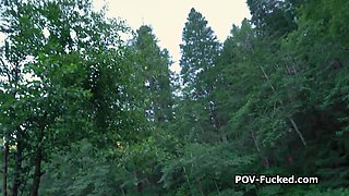 Meeting and nailing stranger in the nature