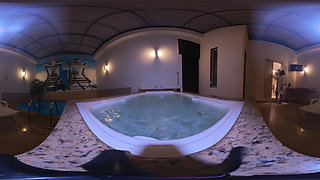 Relaxing and Showing off in the Hot Tub