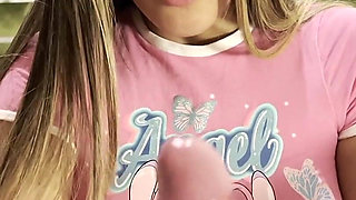 Stroking an Oiled Pink Beautiful Cock