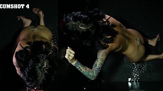 The pretty brunette Lysagna Del Ray makes a blowjob through the hole of glory.