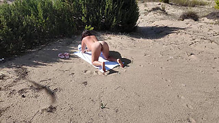 Stranger on a Nudist Beach with Amateur Milf