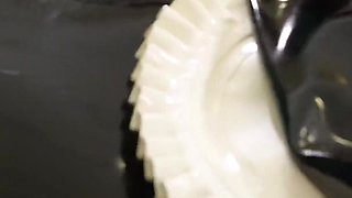 Cute Rubber Maid Girl Fucks Herself While Cleaning