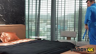 Daddy4k. spectacular teenager argued with her bf and was off to bang his daddy highly hard