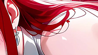 Fairy Tail Erza Takes Care of Your Cock with Her Wet Pussy and Mouth Thirsty for Hard Sex