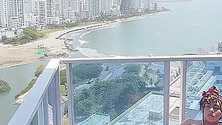 Horny Pregnant Woman Gets Fucked Hard on the Balcony
